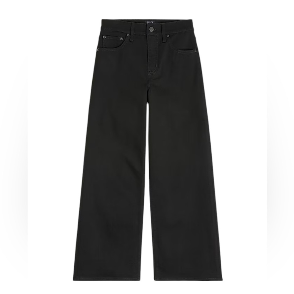 J.Crew Factory Wide-Leg Crop Jean in Black